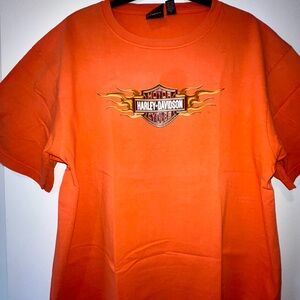 Authentic Harley-Davidson Orange Tee RACINE, WI